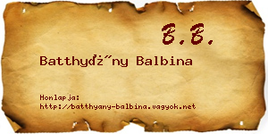 Batthyány Balbina névjegykártya